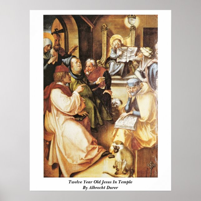 Poster Jésus De Douze Ans Au Temple Par Albrecht Durer (Devant)