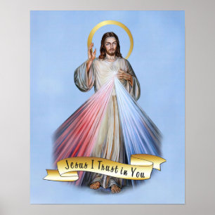 Poster Jésus Divin Miscy Bleu Anglais