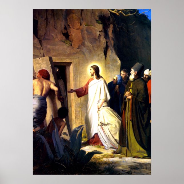 Poster Jésus élevant Lazare des morts (Devant)