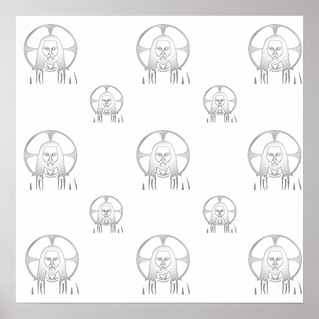 Poster Jésus en argent (Devant)