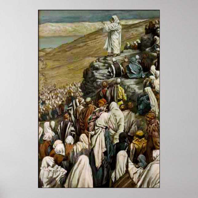 Poster Jésus enseignant le Sermon sur l'affiche du Mont (Devant)