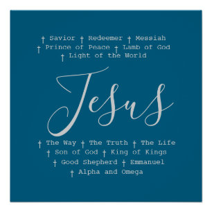 Poster "Jésus est" la foi chrétienne basée sur