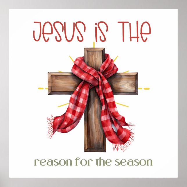Poster Jésus est la raison de la croix de Noël de saison (Devant)