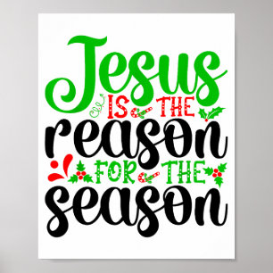 Poster Jésus Est La Raison De La Saison Bible Joyeux Noël