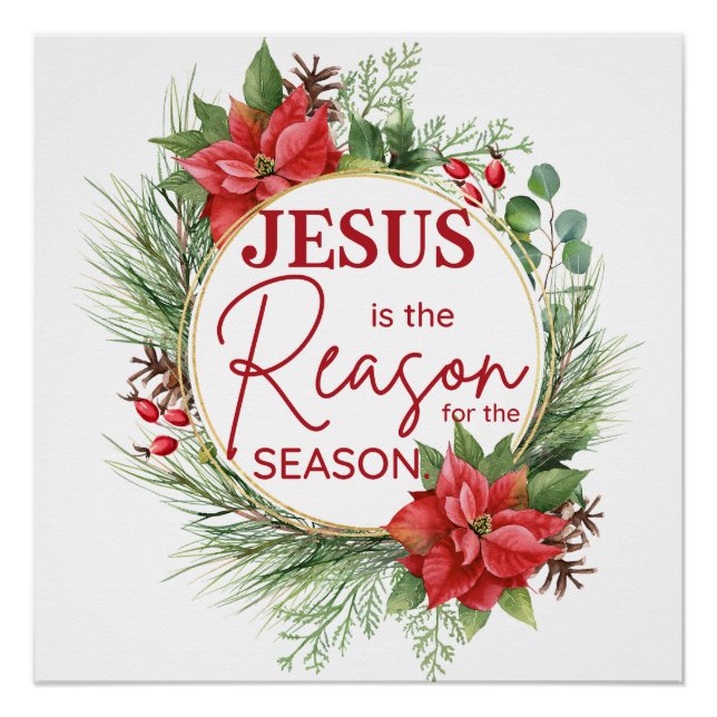 Poster Jésus est la raison de la saison Noël (Devant)