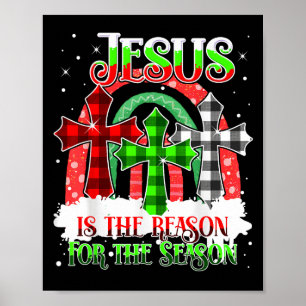 Poster Jésus Est La Raison De La Saison Noël Arc-en-ciel