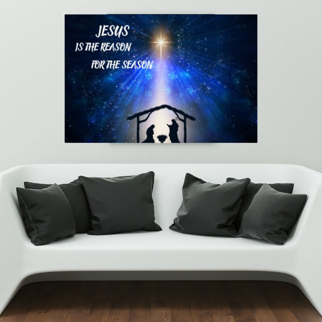 Poster Jésus Est La Raison De L'Affiche Scène De Nativité (Créateur téléchargé)