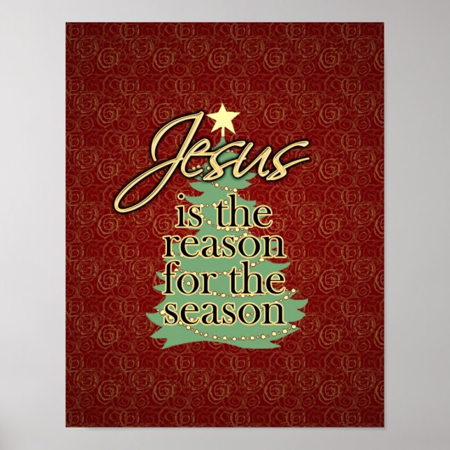 Poster Jésus est la raison de Noël chrétien (Devant)