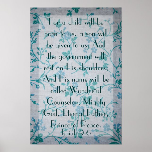 Poster Jésus est le Prince de la paix, vers la Bible Ésaï (Devant)