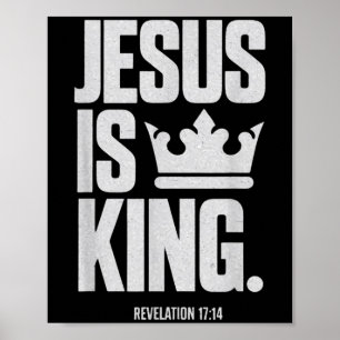Poster Jésus Est Le Roi Bible Écriture Religieuse Citatio