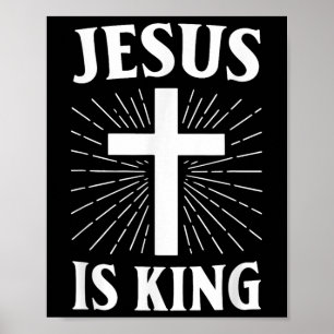 Poster Jésus est le roi de la foi chrétienne Croix