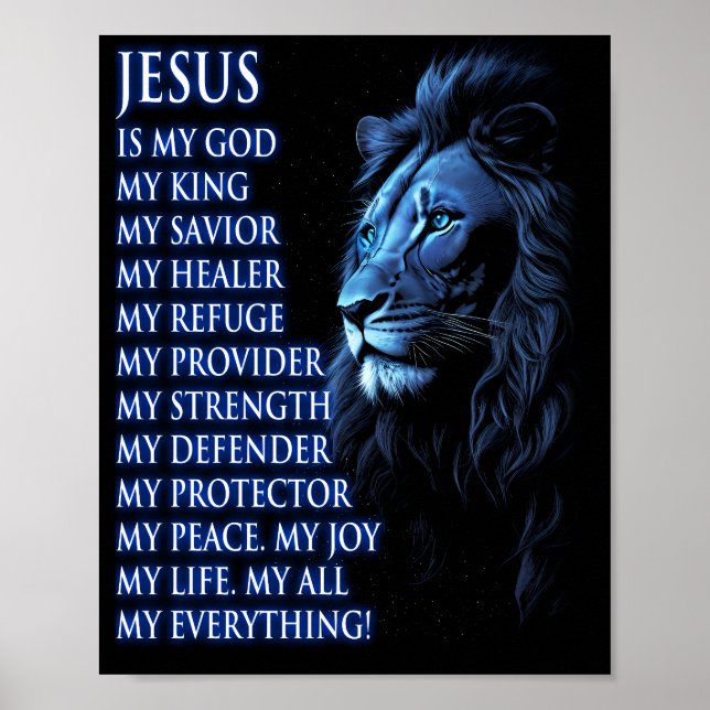 Poster Jésus Est Mon Dieu Roi Mon Seigneur Mon Sauveur Bl (Devant)