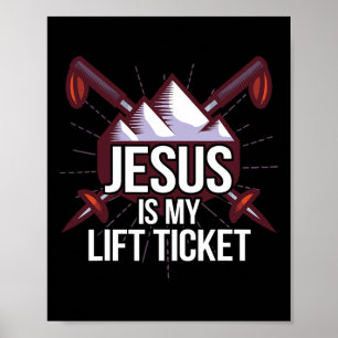Poster Jesus Est Mon Lift Ticket Ski Eglise Christia