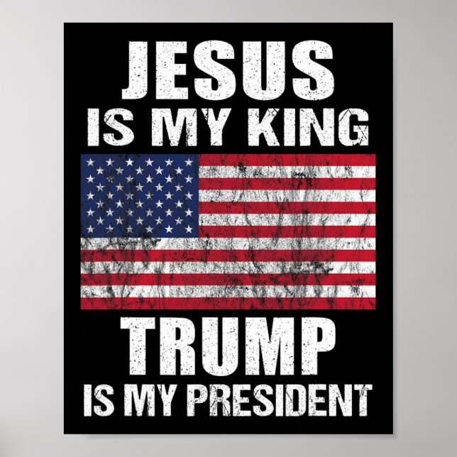 Poster Jésus est mon roi Trump est mon président (Devant)