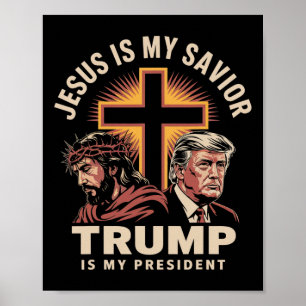 Poster Jésus est mon sauveur Trump est mon président Reli