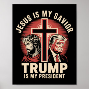 Poster Jésus est mon sauveur Trump mon président Biblique