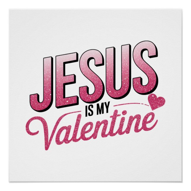 Poster Jésus est mon Valentin (Devant)