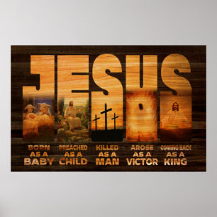 Poster Jésus Est Né Comme Un Bébé Prêché Comme Un Enfant 