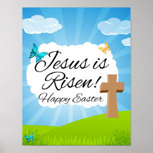 Poster Jésus est ressuscité, Pâques chrétiennes