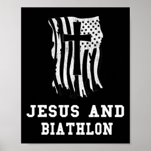Poster Jésus Et Biathlon Design Pour Les Biathlètes Chrét