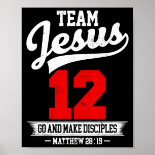 Poster Jésus Et Équipe De Baseball Jésus Chrétien Matthie