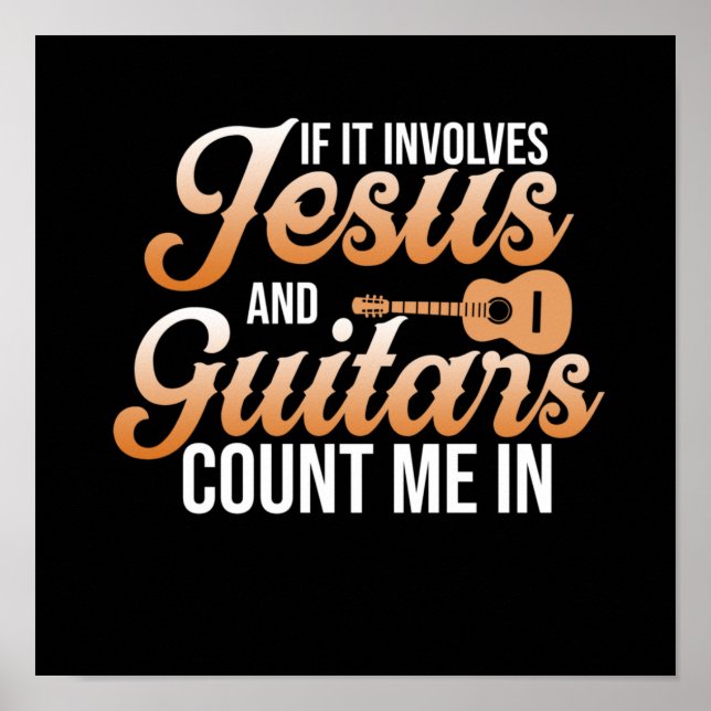 Poster Jésus Et Guitares Musique Joueur Musicien Guitaris (Devant)