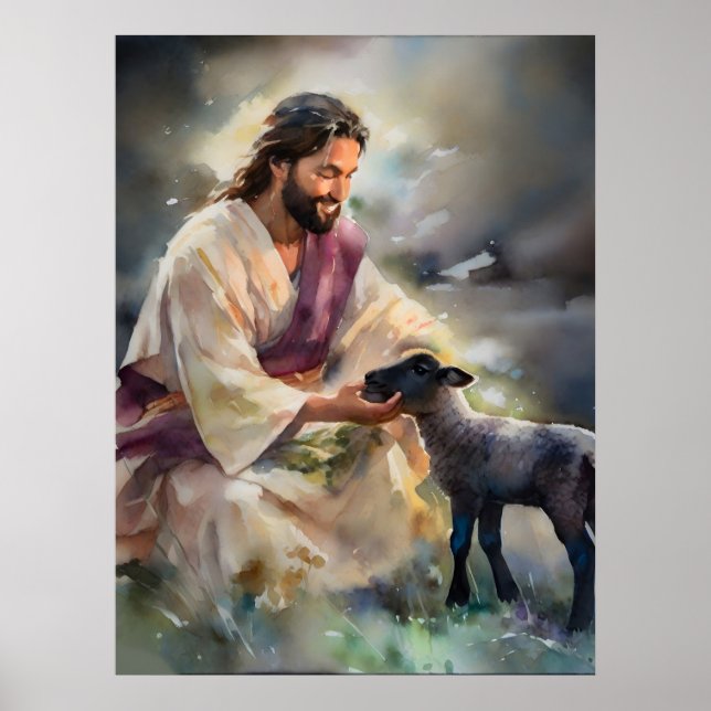 Poster Jésus et le mouton perdu (Devant)