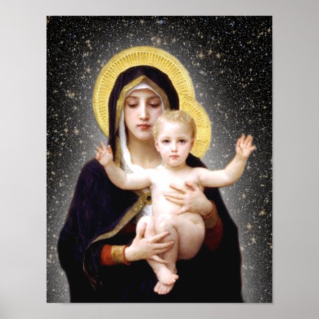 POSTER JÉSUS ET MARY IMAGE DÉVOTIONNELLE. (Devant)