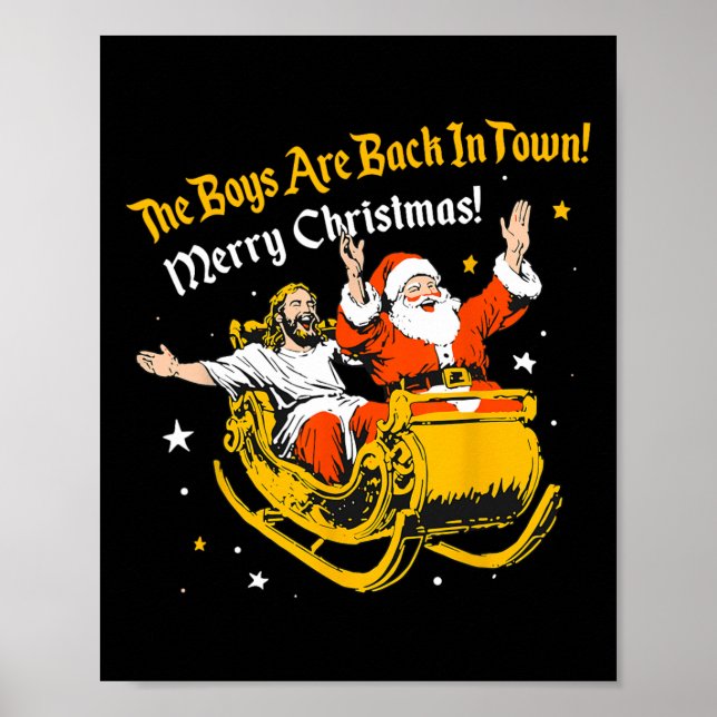 Poster Jésus Et Père Noël Les Garçons Sont De Retour Dans (Devant)