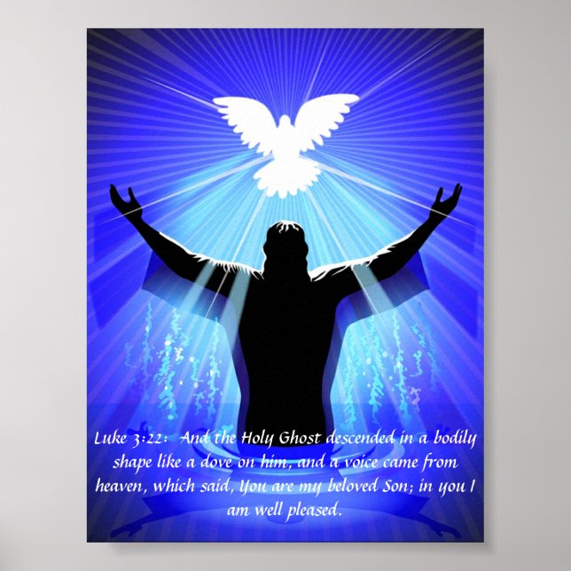 Poster - Jésus et Saint-Esprit comme une colombe (Devant)