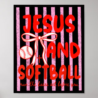 Poster Jésus et softball Coquette Maman de softball de jo