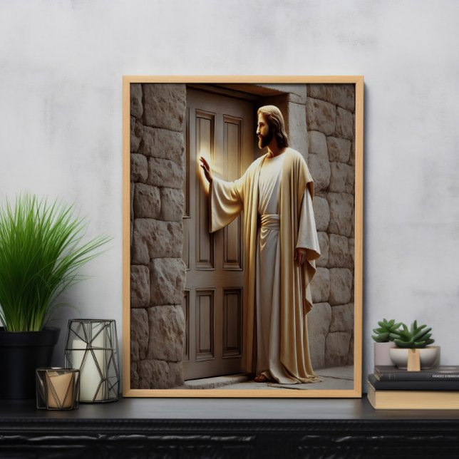 Poster Jésus frappe à la porte du lever du soleil (Créateur téléchargé)