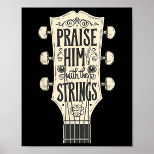 Poster Jésus Guitaristes Le Louent Avec Les Cordes Acous