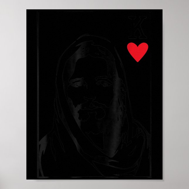 Poster Jesus Is King Jesus King Of Hearts Card Christian  (Devant)