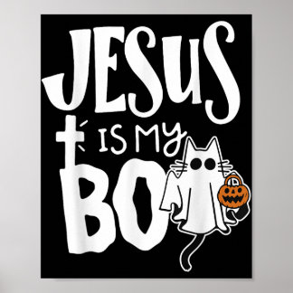 Poster Jesus Is My Boo - Drôle Chat Éffrayant Christian H