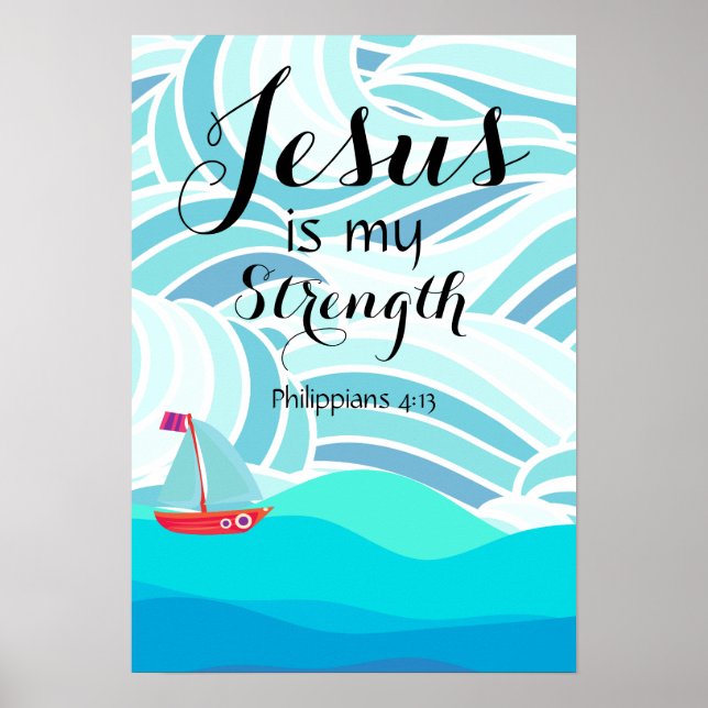 Poster Jesus is my Strength (Devant)