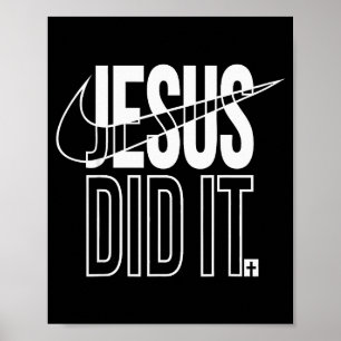 Poster Jésus l'a fait Il est ressuscité Croix chrétienne