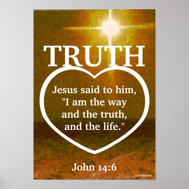 Poster Jésus La Lumière De La Vérité Bible Verse Personna (Devant)