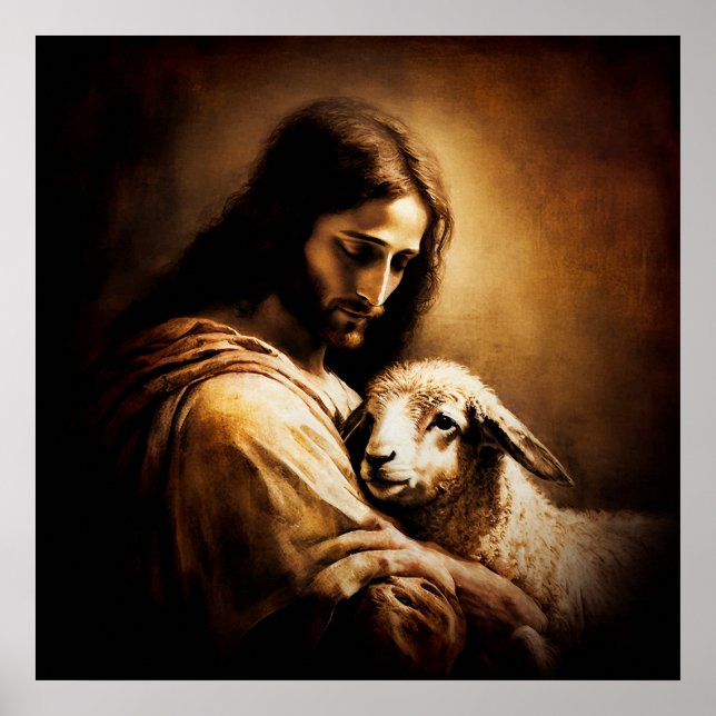 Poster Jésus ~ Le Bon Berger ~ Psaume 23 ~ (Devant)