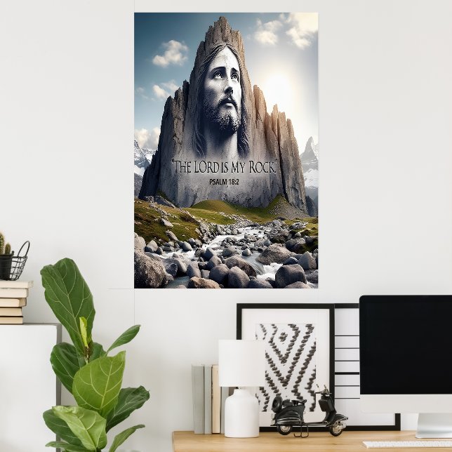 Poster Jésus le rocher des âges (Bureau à domicile)