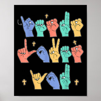 Poster Jesus Loves You Asl Christian Jesus Toddler I Sign