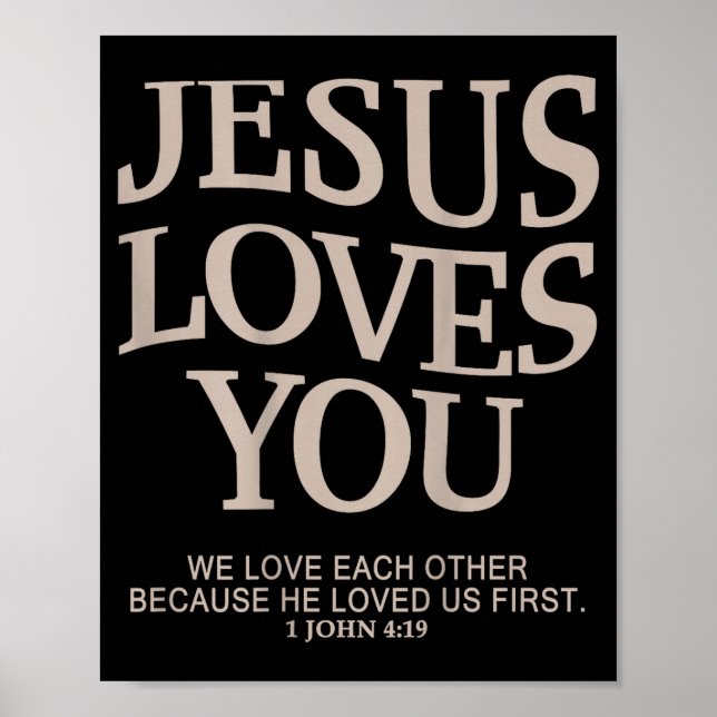 Poster Jesus Loves You Christian  (Devant)