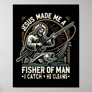 Poster Jésus M'a Fait Un Pêcheur D'Homme Chemise Pêche Bi