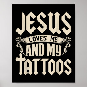 Poster Jésus M'Aime Et Mes Tatouages Tatoués Tatouage Et 