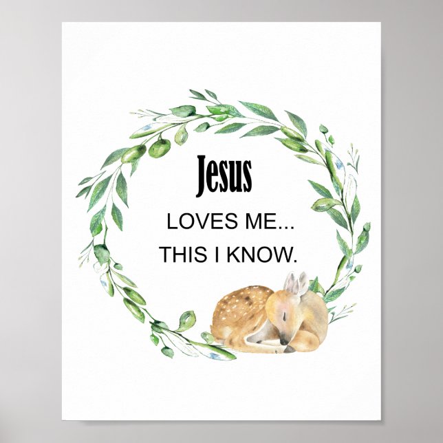 Poster Jésus m'aime ici je sais (Devant)