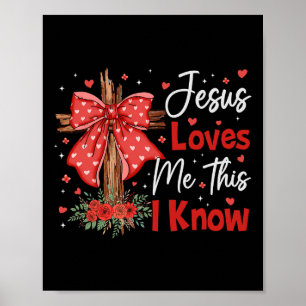 Poster Jésus m'aime, je le sais Dieu religieux chrétien