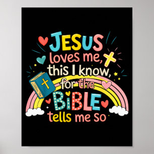 Poster Jésus m'aime, je le sais garçons enfants tout-peti