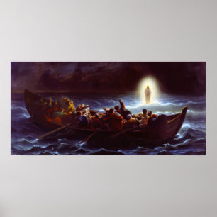 Poster Jésus marchant sur l'eau, Amedee Varin