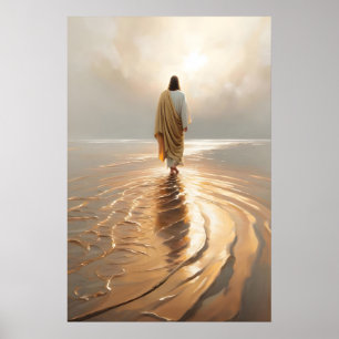 Poster Jésus marchant sur l'eau Art Art chrétien Peinture