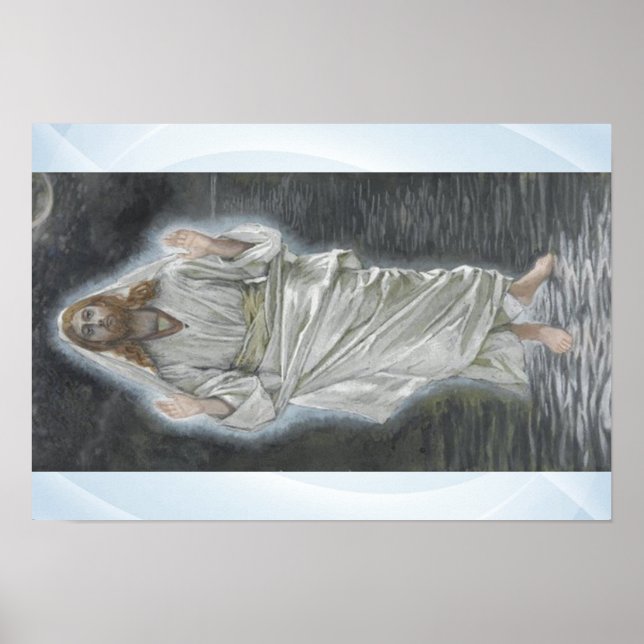 Poster Jésus marche sur l'affiche de mer (Devant)